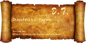 Duschnitz Teréz névjegykártya