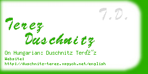 terez duschnitz business card